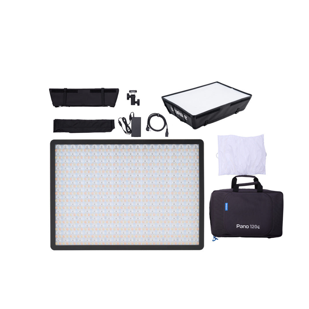 amaran Pano 120c Compact 120W Output RGBWW Full Color Panel Light All-In-One Creator Kit (Charcoal)