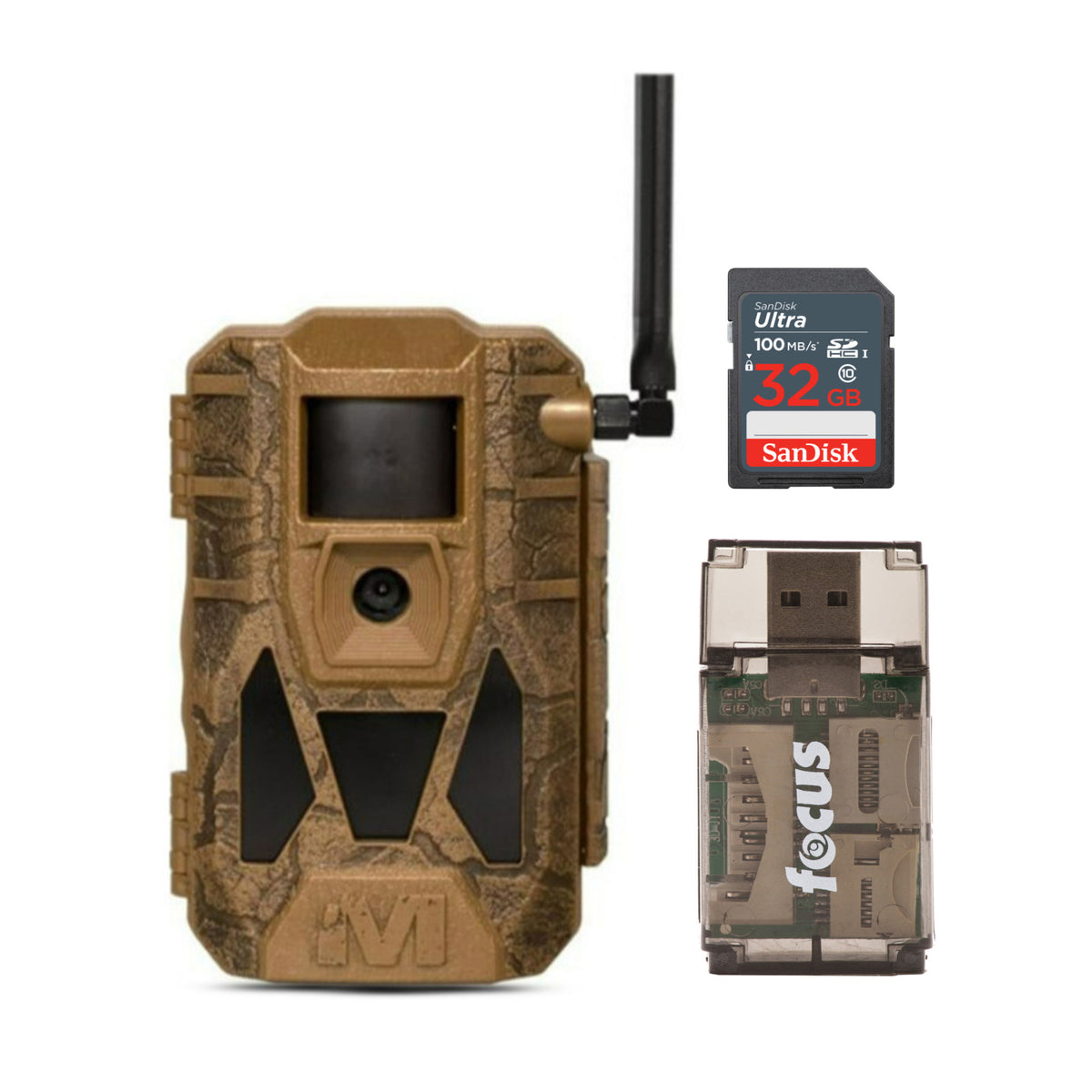 Muddy Matrix 2.0 Dual Network Cellular Camera (Brown) with 32GB Memory Card and Card Reader Bundle