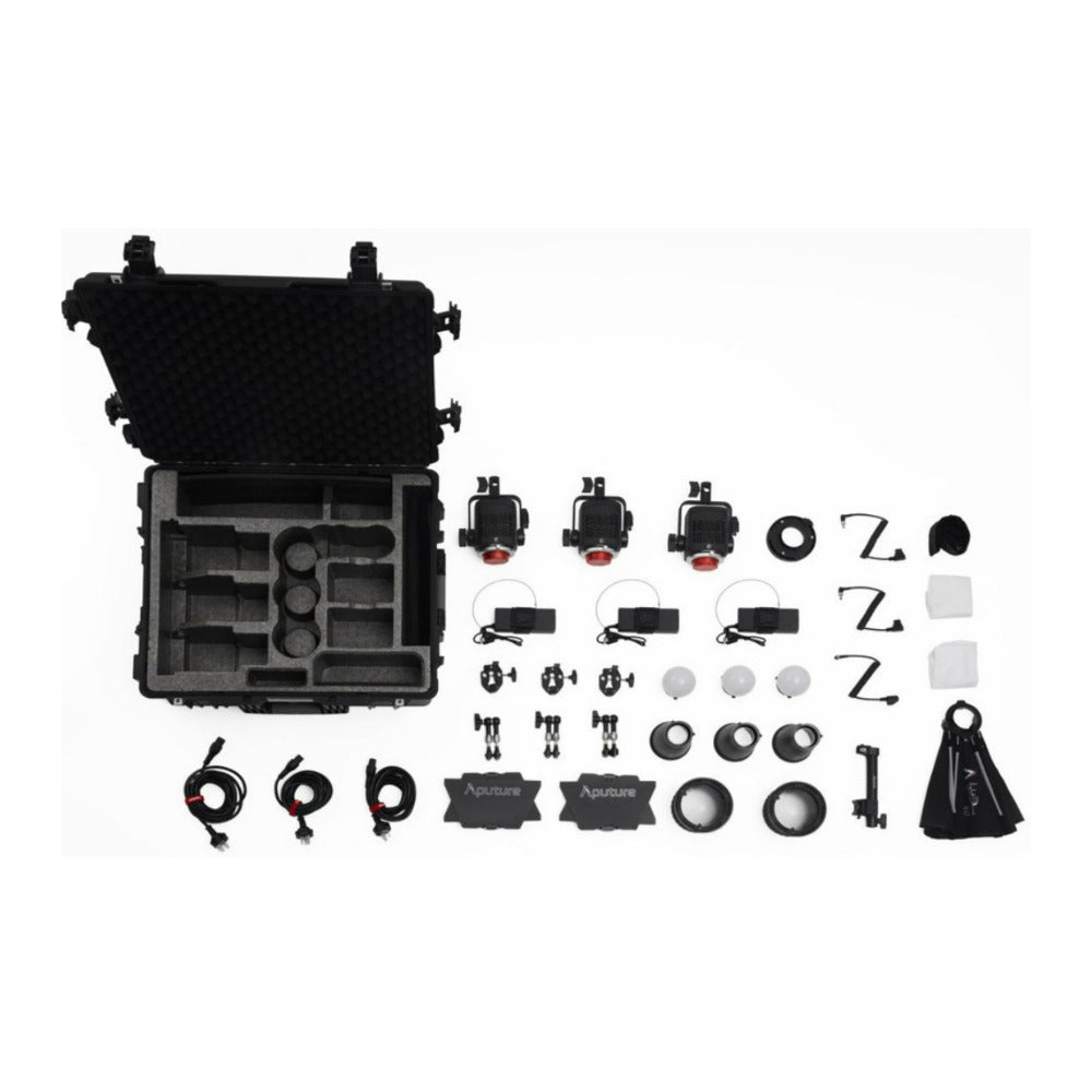 Aputure STORM 80c Portable 3-Light Kit with ProLock Hyper Reflector and Mount Protection Cover