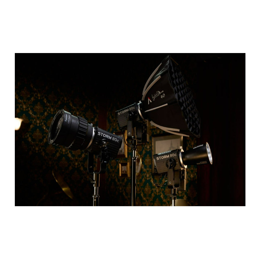 Aputure STORM 80c Portable 3-Light Kit with ProLock Hyper Reflector and Mount Protection Cover