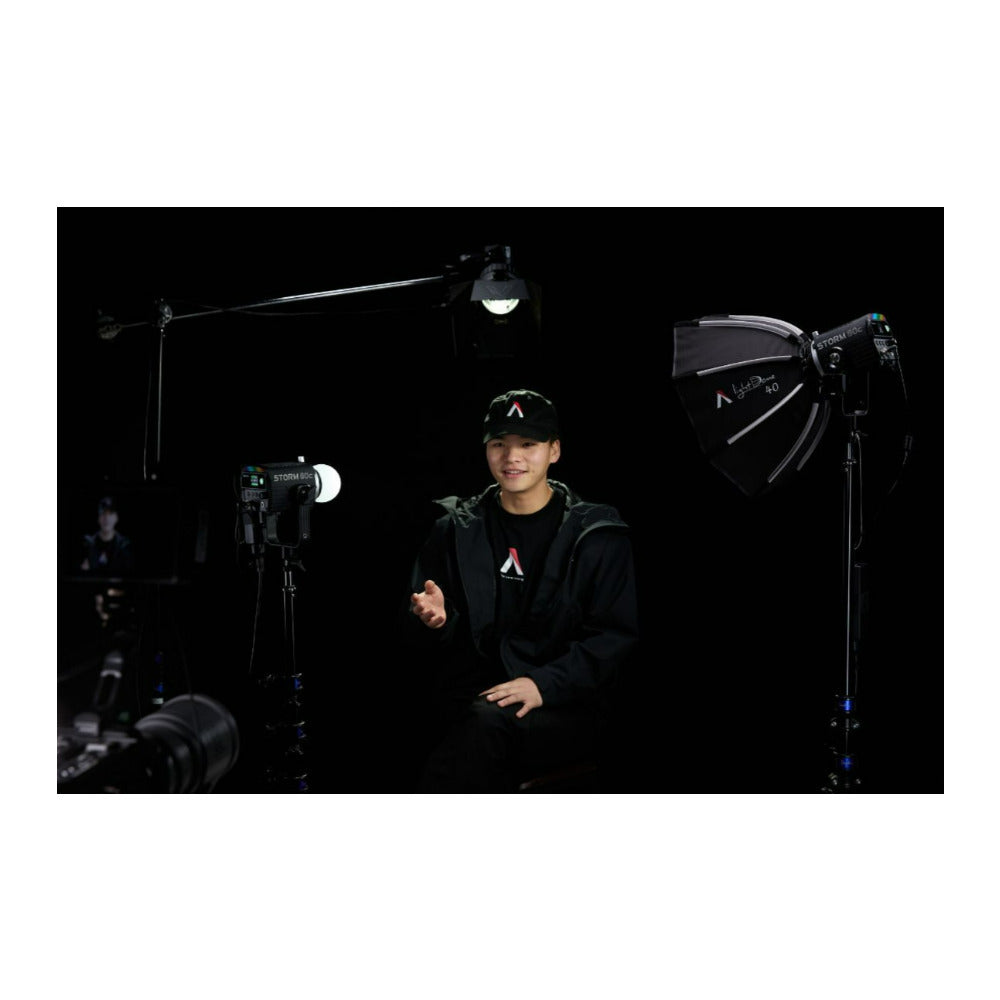 Aputure STORM 80c Portable 3-Light Kit with ProLock Hyper Reflector and Mount Protection Cover