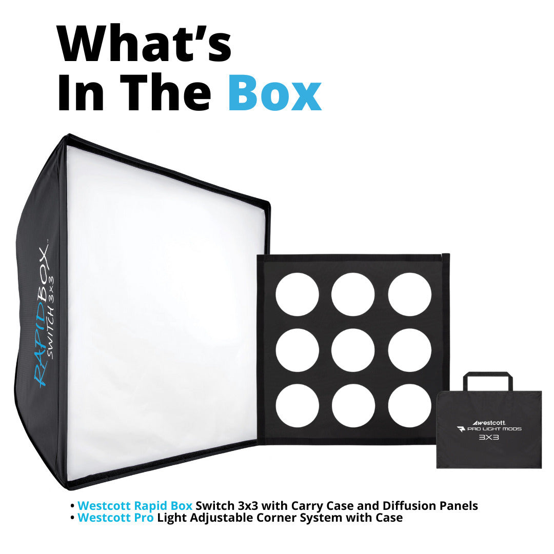 Westcott Rapid Box Collapsible Switch Modifier Softbox with Carry Case and Pro Light Mods Bundle