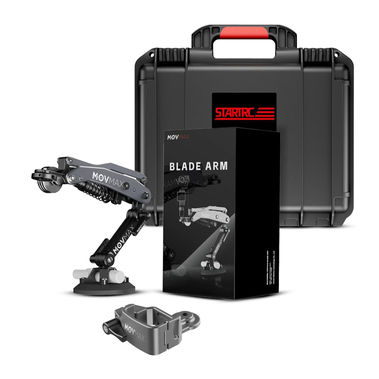 Movmax Blade Arm with N2 Arm Technology, Hard Case (Black) and Hoop Connector (Gray) Bundle