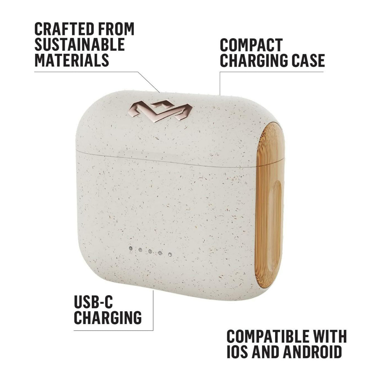 House of Marley Rebel True Wireless Earbuds with Ear Housing Touch Control (Cream and White)