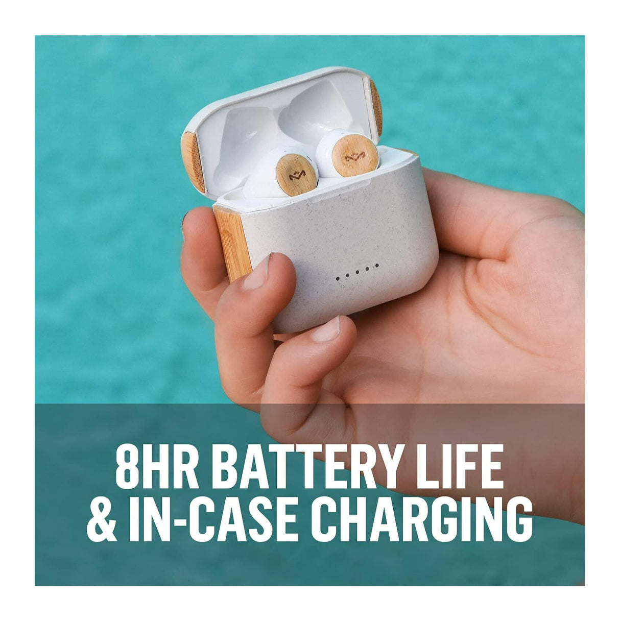 House of Marley Rebel True Wireless Earbuds with Ear Housing Touch Control (Cream and White)