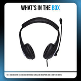 AVID Education AE-36 3.5mm Plug Headset with Noise Cancelling Microphone (White) Bundle (50-Pack)