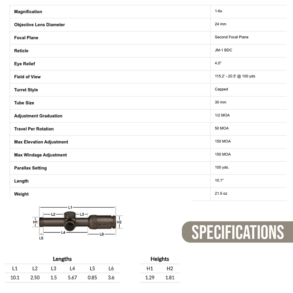 Vortex Razor HD Gen II-E 1-6x24 Riflescope (VMR-2 MRAD Reticle) with Sport Cantilever Mount Bundle