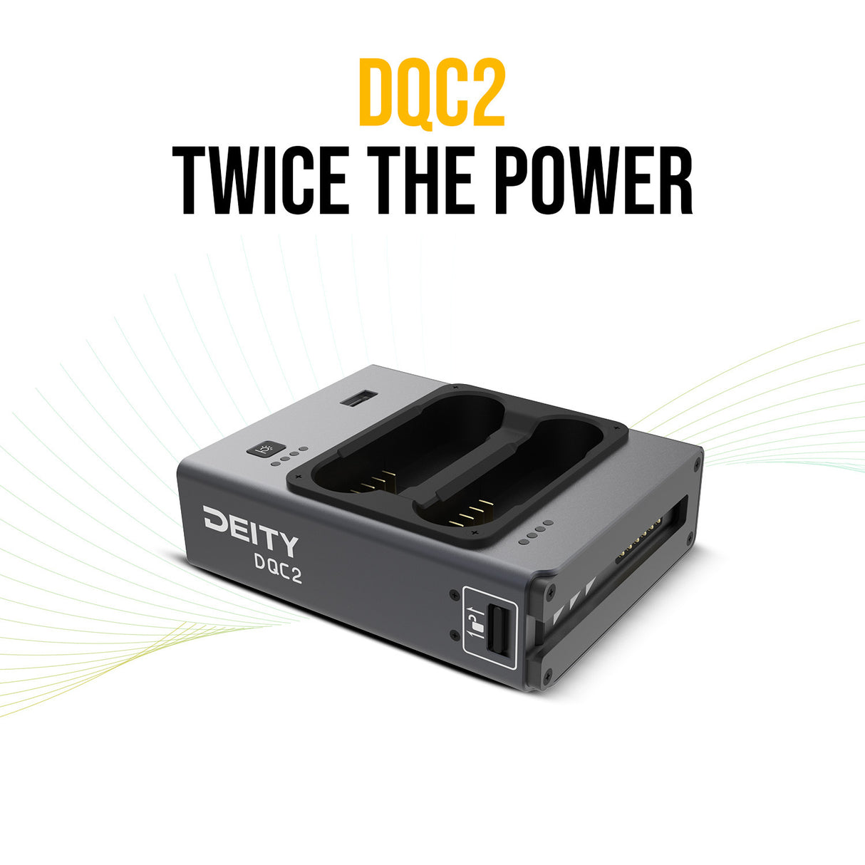 Deity DQC2 2-Bay Smart Battery Charger with Battery Indicator and USB-C Input Ports (Black) Bundle