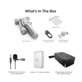 DJI Osmo Mobile 7 Gimbal with DJI Mic 2 Transmitter (White), Lavalier Mic, and Travel Case