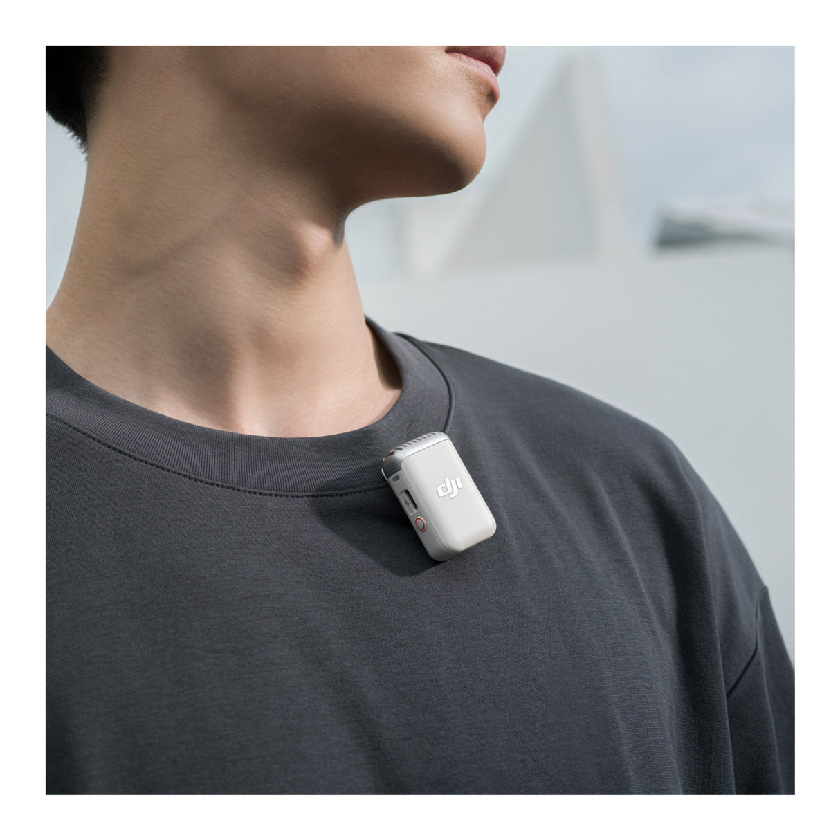 DJI Mic 2 (1 TX, Platinum White) with Omnidirectional Lavalier Microphone