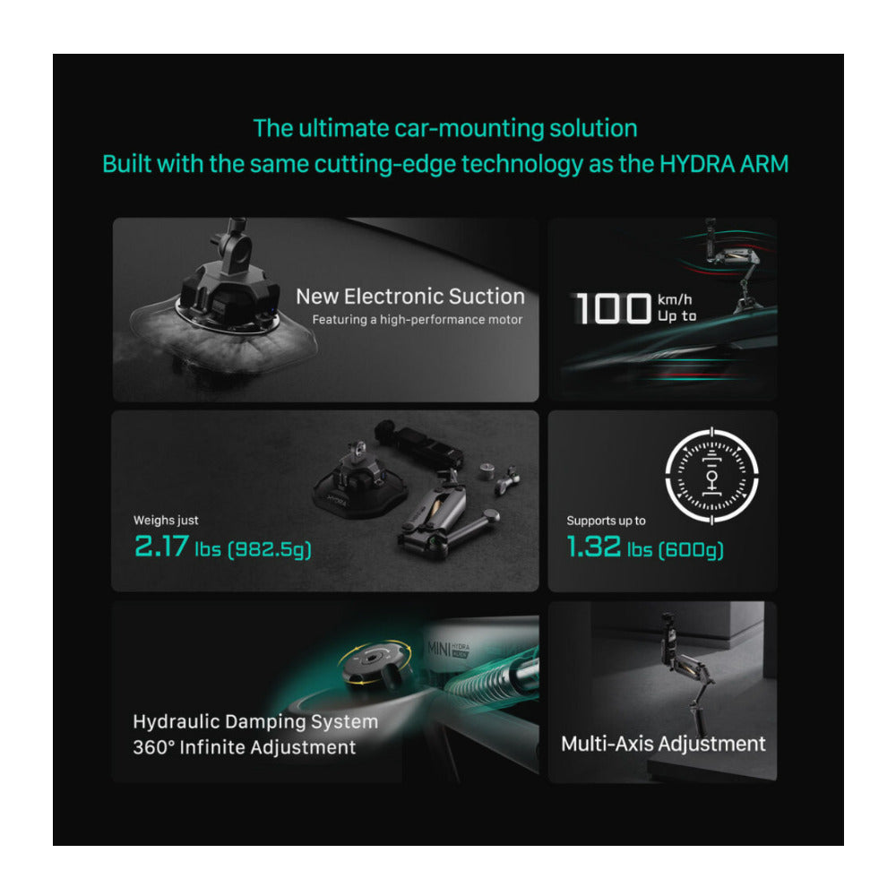 Tilta Hydra Alien Mini Car Lightweight Mounting System with Electronic Suction Cup (Titanium Gray)