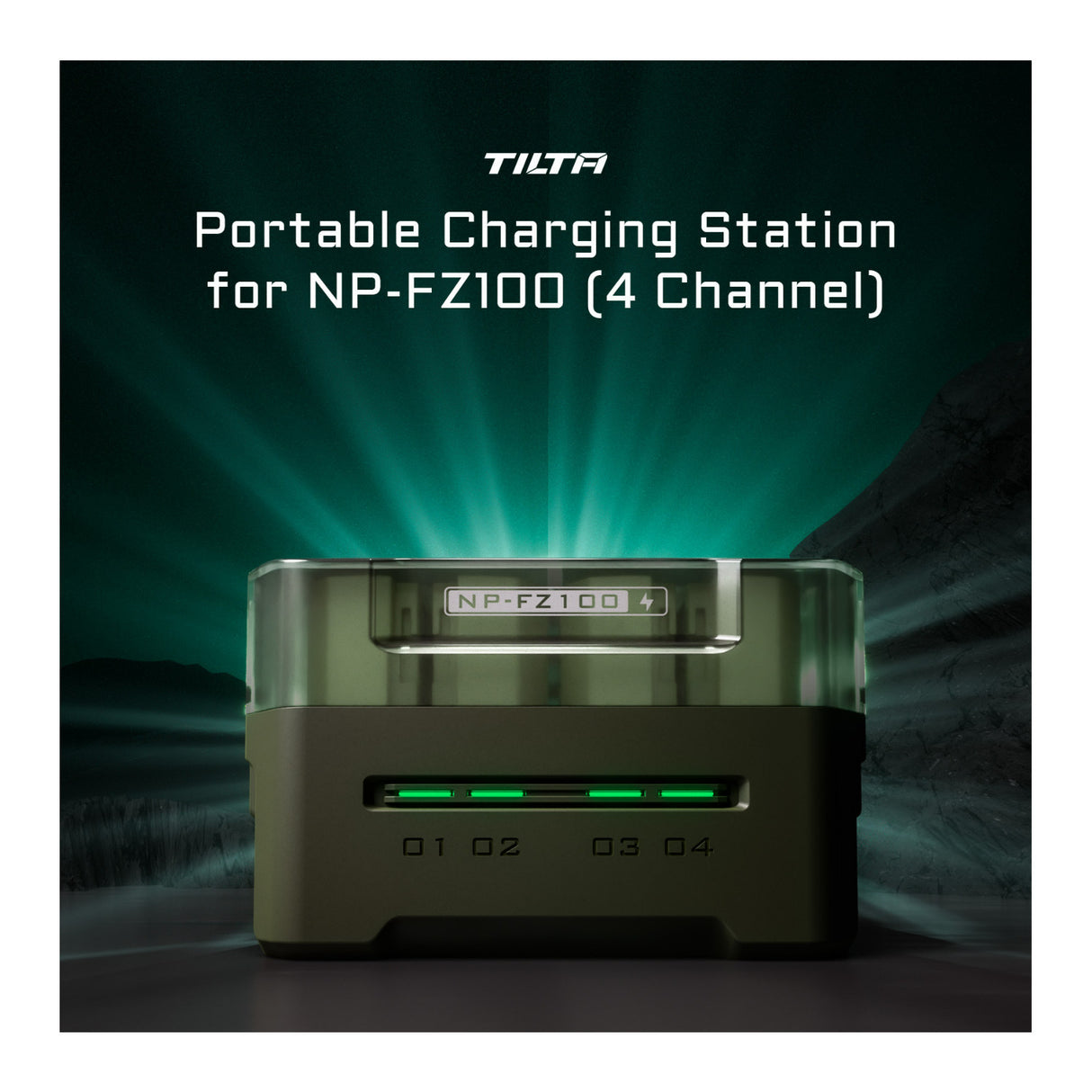 Tilta Portable Charging Station for NP-FZ100 Batteries with 4 Channels and Status Indicators (Green)