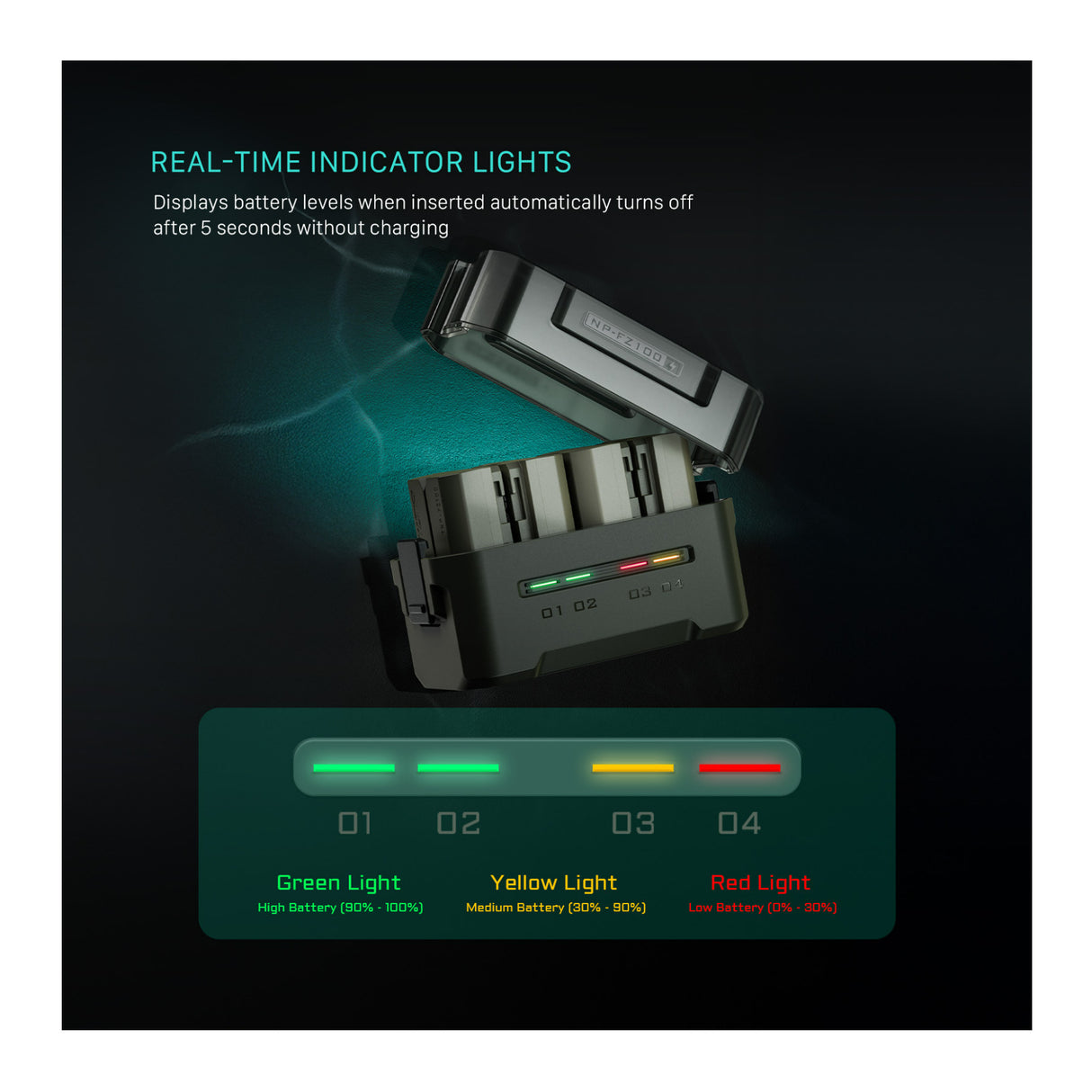 Tilta Portable Charging Station for NP-FZ100 Batteries with 4 Channels and Status Indicators (Green)