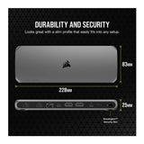 Corsair TBT100 Thunderbolt 3 USB Dock with Two DisplayPort Outputs and 3.5mm Audio Combo Jack