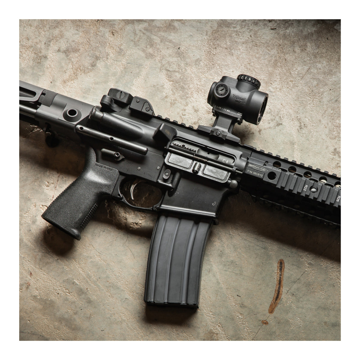 Reptilia DOT Mount 1.93 inch Height with Nitrided Steel Clamp for Trijicon MRO (Black Anodized)