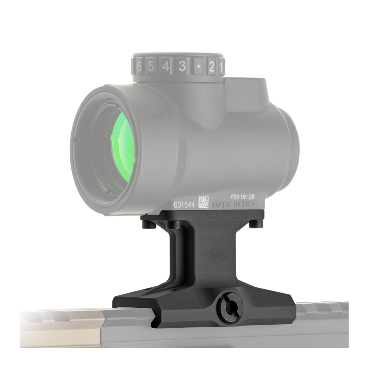 Reptilia DOT Mount 1.93 inch Height with Nitrided Steel Clamp for Trijicon MRO (Black Anodized)