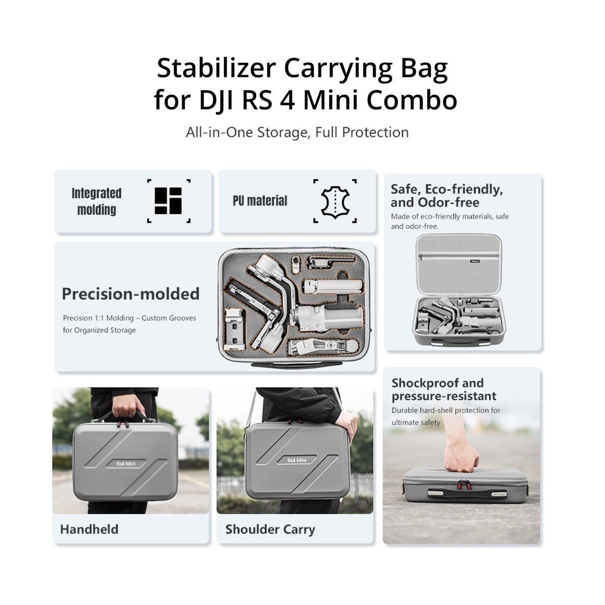 DJI RS 4 Mini Combo Gimbal Stabilizer for Cameras with Auto Axis Locks with Carrying Case