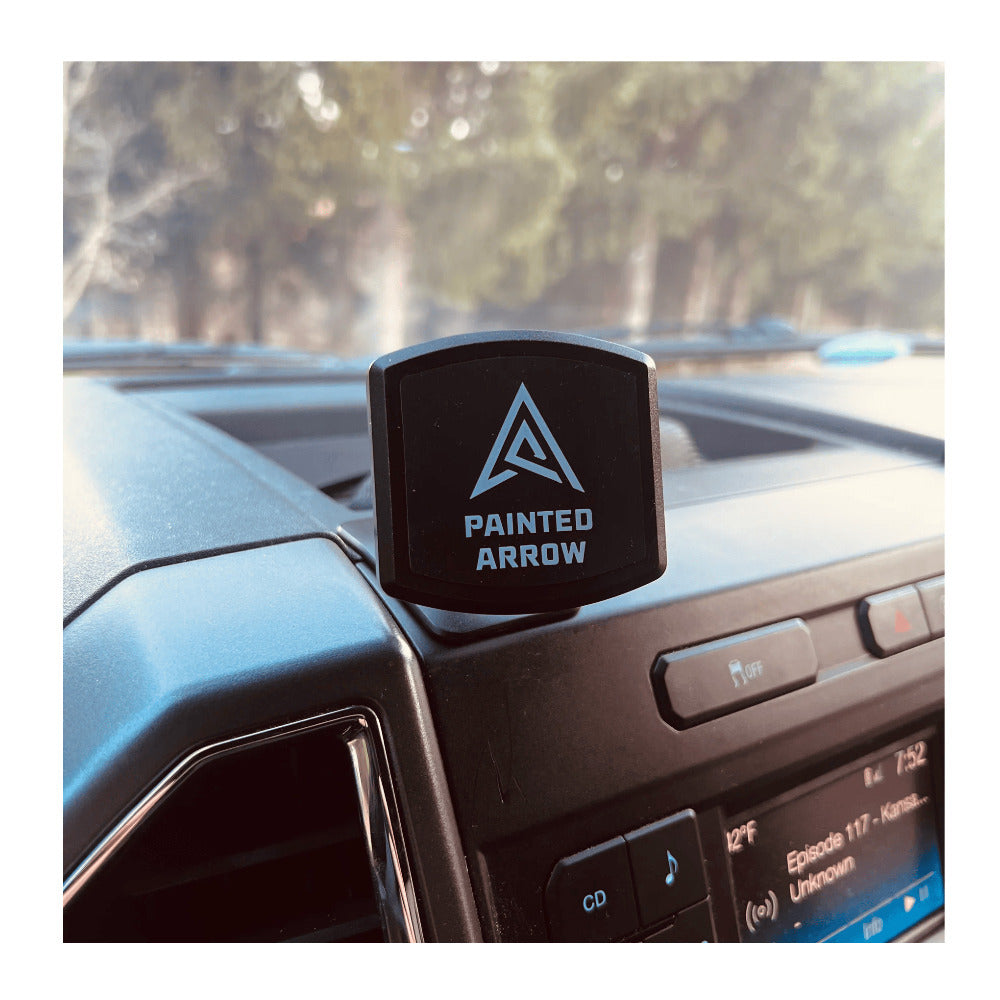 Painted Arrow Magnetic Smartphone Dash Mount, Adhesive Base, Lighweight (Black)