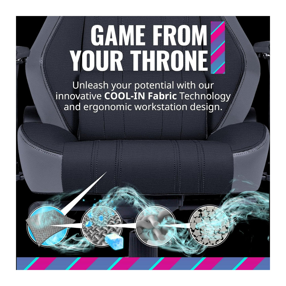 Cooler Master Caliber X1C Cooling Series Gaming Chair with Multi-Adjustable 4D Armrest (Black)