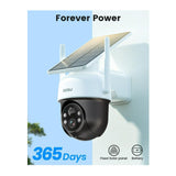 AOSU SolarCam D1 Classic 2K Wireless Camera with Pan-Tilt-Zoom Technology (Black and White)