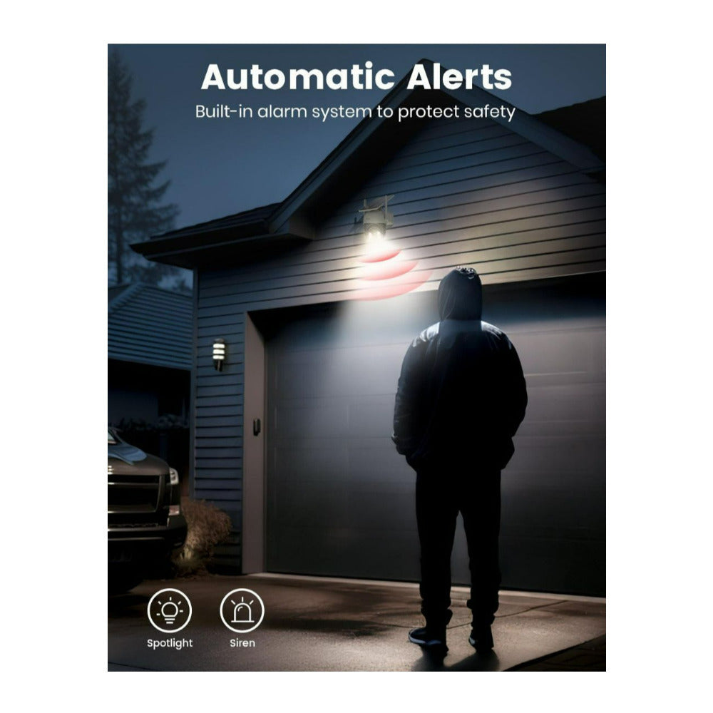 AOSU SolarCam D1 Classic 2K Wireless Camera with Pan-Tilt-Zoom Technology (Black and White)