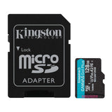 Kingston Canvas Go Plus U3 V30 A2 microSD Card with SD Adapter and 200MBPS Read Speed (128GB)