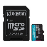 Kingston Canvas Go Plus U3 V30 A2 microSD Card with SD Adapter and 200MBPS Read Speed (512GB)