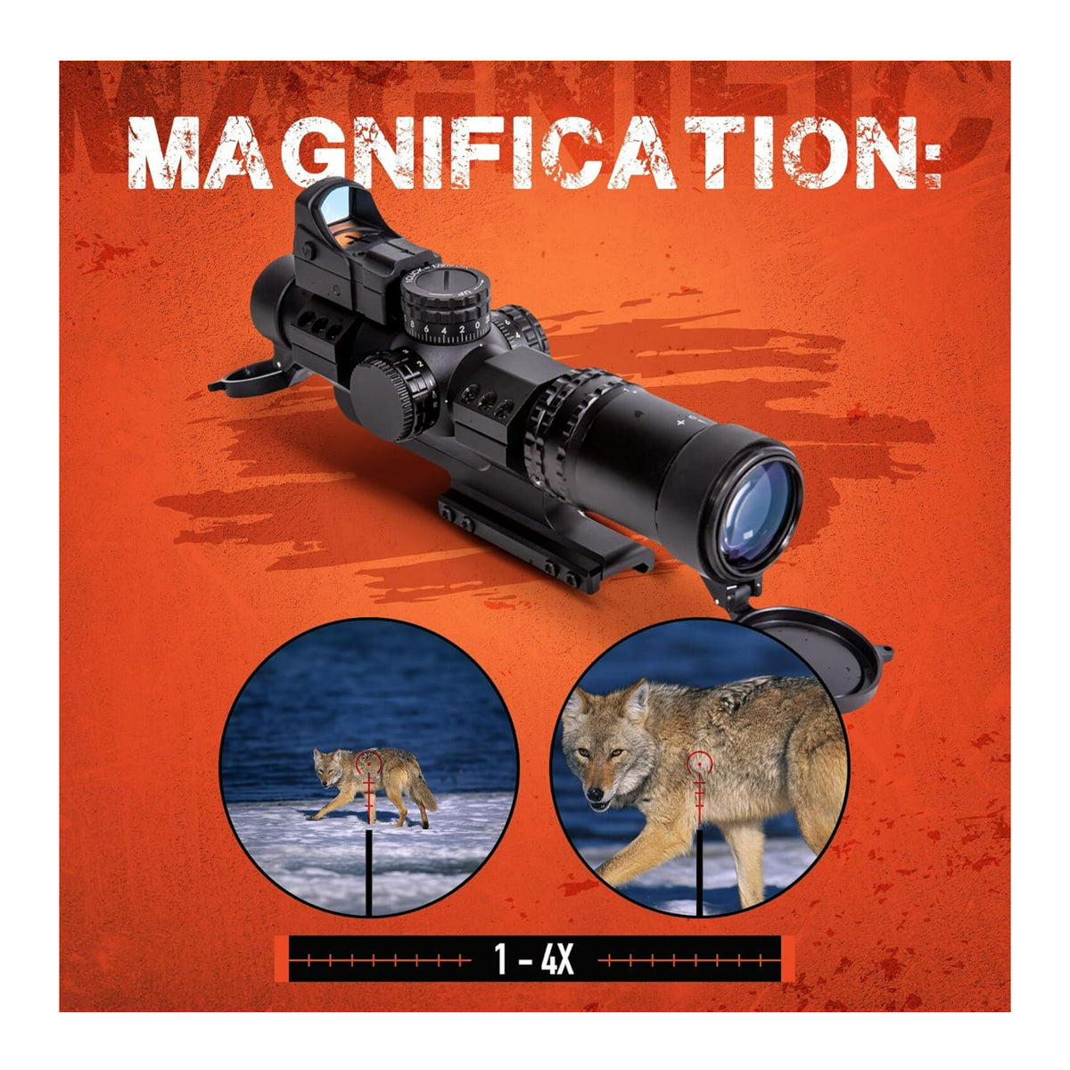 Firefield RapidStrike 1 to 4x24 Black Riflescope Kit with Pop Up Locking Turrets (Open Box)