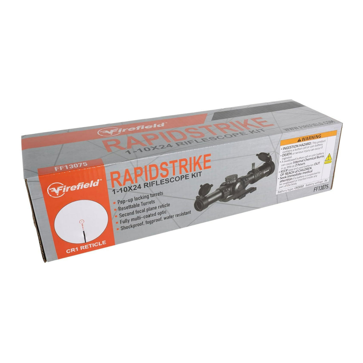 Firefield RapidStrike 1-10x24 Fogproof Riflescope Kit with BDC Reticle and Locking Turrets (Black)