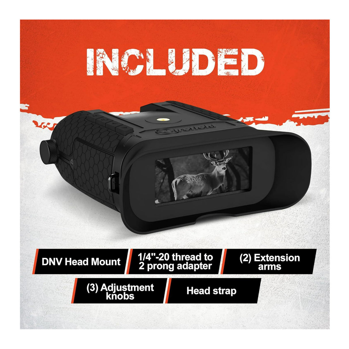 Firefield Hexcore HD 1-3x Digital Night Vision IR Illuminator Binocular with 1280x720 Sensor (Black)