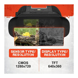 Firefield Hexcore HD 1-3x Digital Night Vision IR Illuminator Binocular with 1280x720 Sensor (Black)