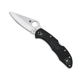 Spyderco Delica 4 7.125-Inch VG-10 Stainless Steel Saber-Ground Blade FRN Folding Knife (Black)