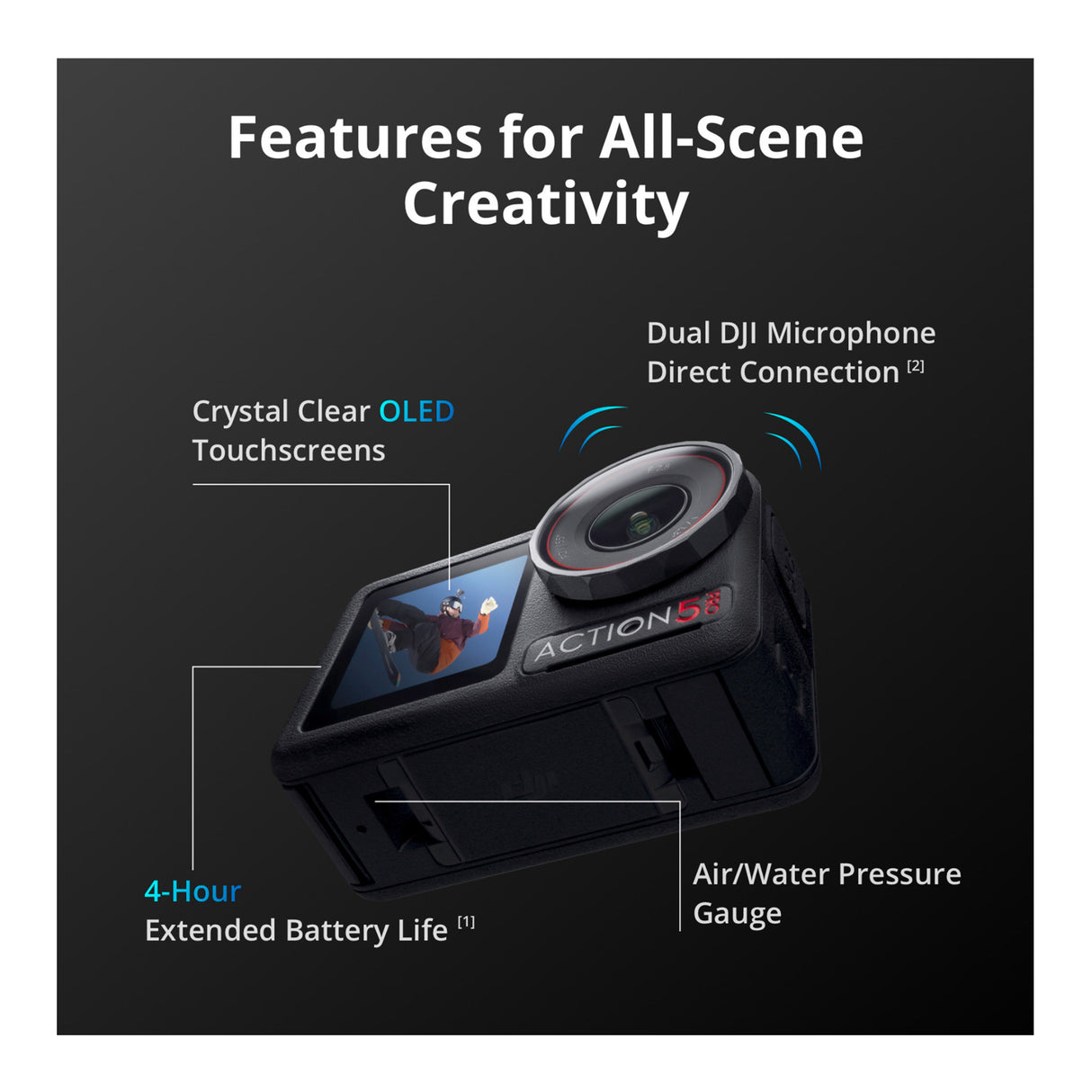 DJI Osmo Action 5 Pro Adventure Combo with Mic 2 Transmitter (White) and 128GB MicroSD Card Bundle