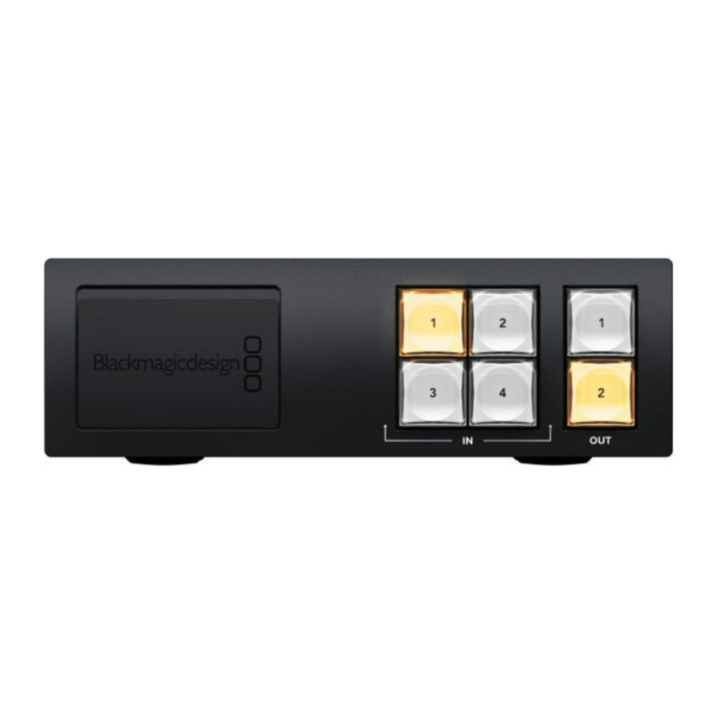 Blackmagic Design Videohub Mini 4x2 12G Zero Latency Video Router with 4 12G-SDI Inputs (Black)
