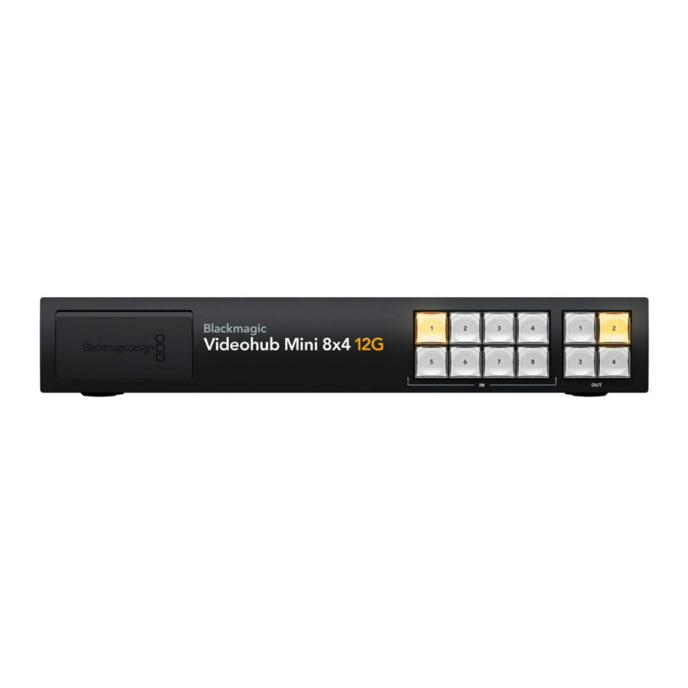Blackmagic Design Videohub Mini 8x4 12G Compact Video Router with 12G-SDI Connection (Black)
