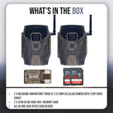 Wildgame Innovations Terra XT 2.0 24MP Cellular Camera (Gray, 2-Pack) with 2 x Memory Card Bundle