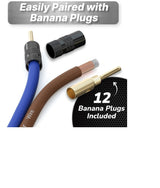 InstallGear 14 Gauge Speaker Wire Cable (100ft) with 12 Banana Plugs