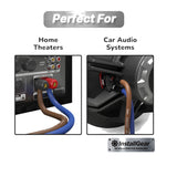 InstallGear 14 Gauge Speaker Wire Cable (100ft) with 12 Banana Plugs