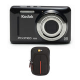 Kodak PIXPRO Friendly Zoom FZ53 Digital Camera (Black) with Portable Camera Case
