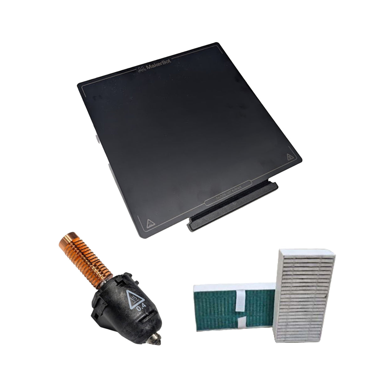 MakerBot Sketch Sprint 3D Printer Accessories with Extruder Nozzle, Air Filter Set, and Build Plate