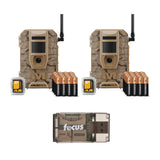 Muddy Mitigator 2.0 24MP Cellular Camera Combo (Brown, 2-Pack) and High Speed Card Reader Bundle
