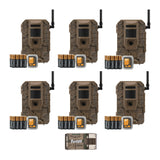 Muddy Mitigator 2.0 24MP Cellular Camera Combo (Brown, 6-Pack) and High Speed Card Reader Bundle