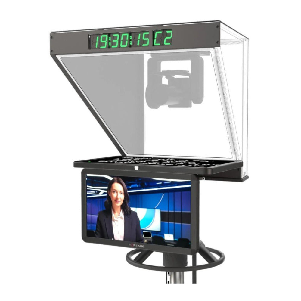 Fortinge ROBO 24-Inch High-Brightness Studio Teleprompter for PTZ Cameras with Sleek Design (Black)