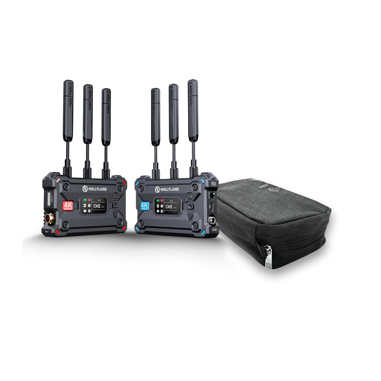 Hollyland Pyro S Wireless Video Transmission System and Folding Storage Travel Case (Black) Bundle