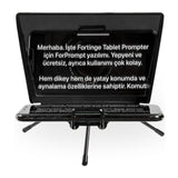 Fortinge Mobile Teleprompter with Six Lens Adapter Rings for DSLR and 5.8-Inch Smartphones