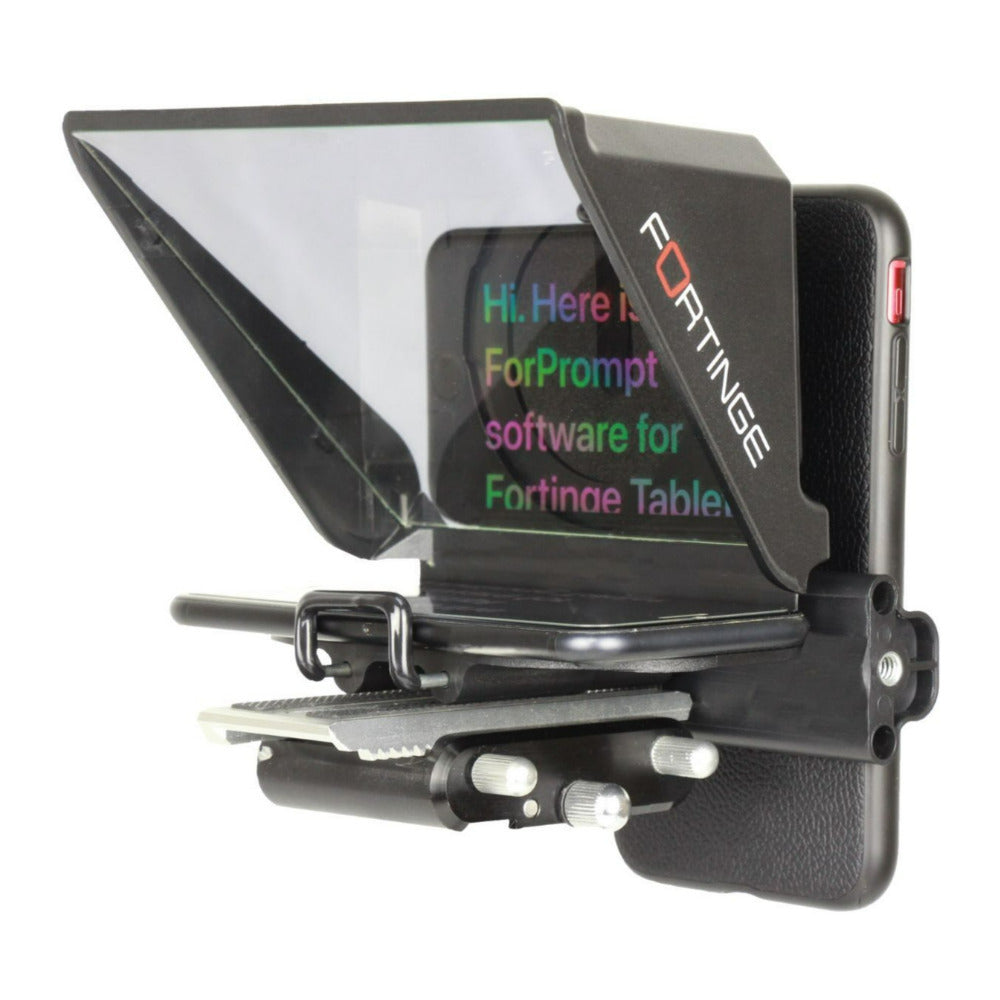 Fortinge Mobile Teleprompter with Six Lens Adapter Rings for DSLR and 5.8-Inch Smartphones