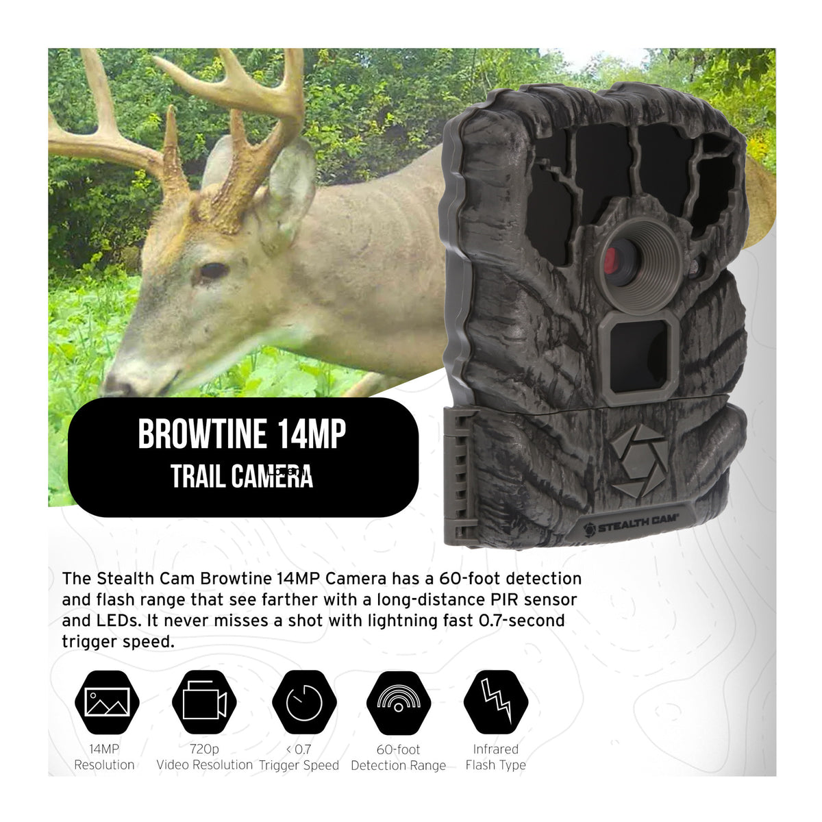 Stealth Cam Browtine 14MP Trail Camera with Memory Cards and Card Readers