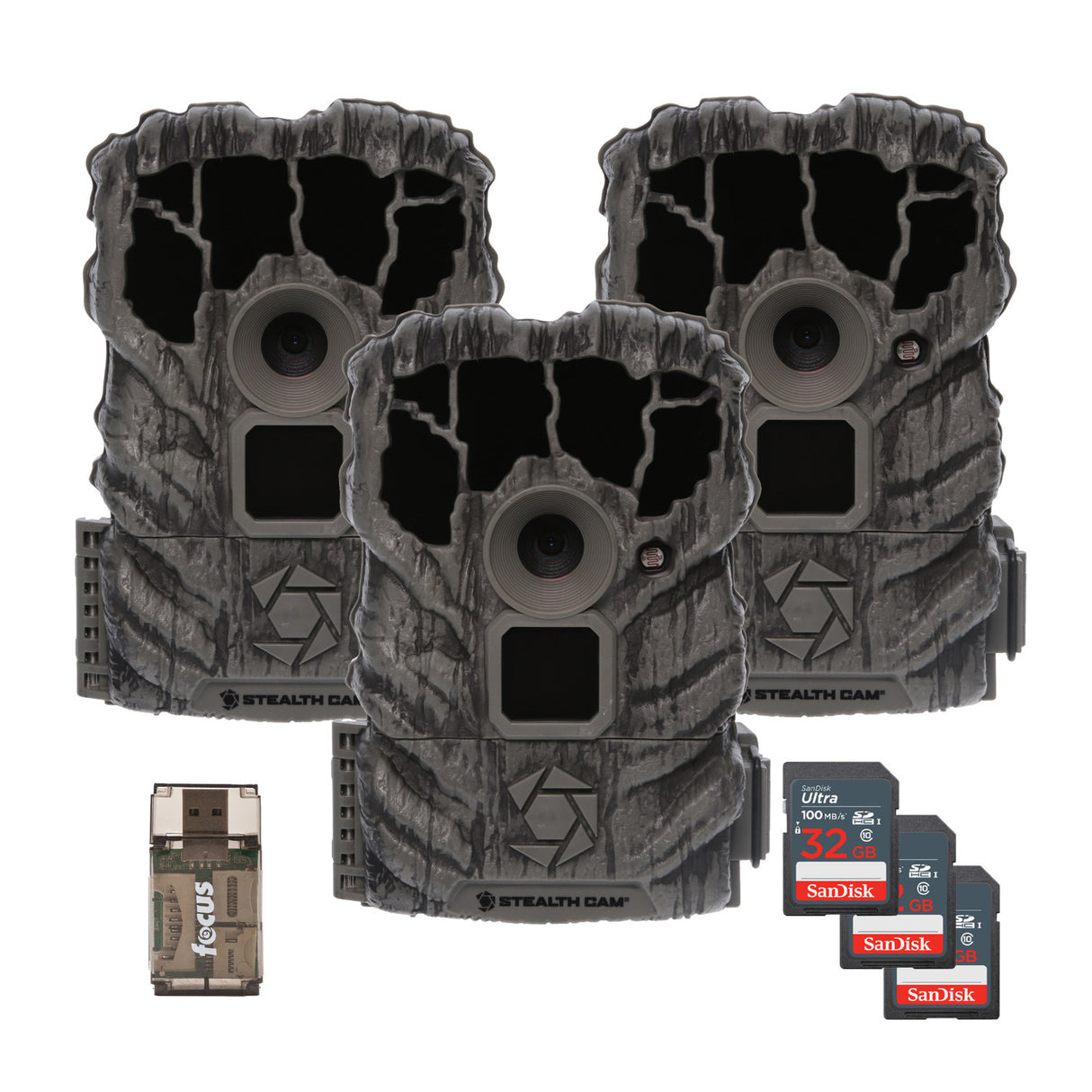 Stealth Cam Browtine 14MP Trail Camera with 32GB Memory Card (3-Pack) Bundle