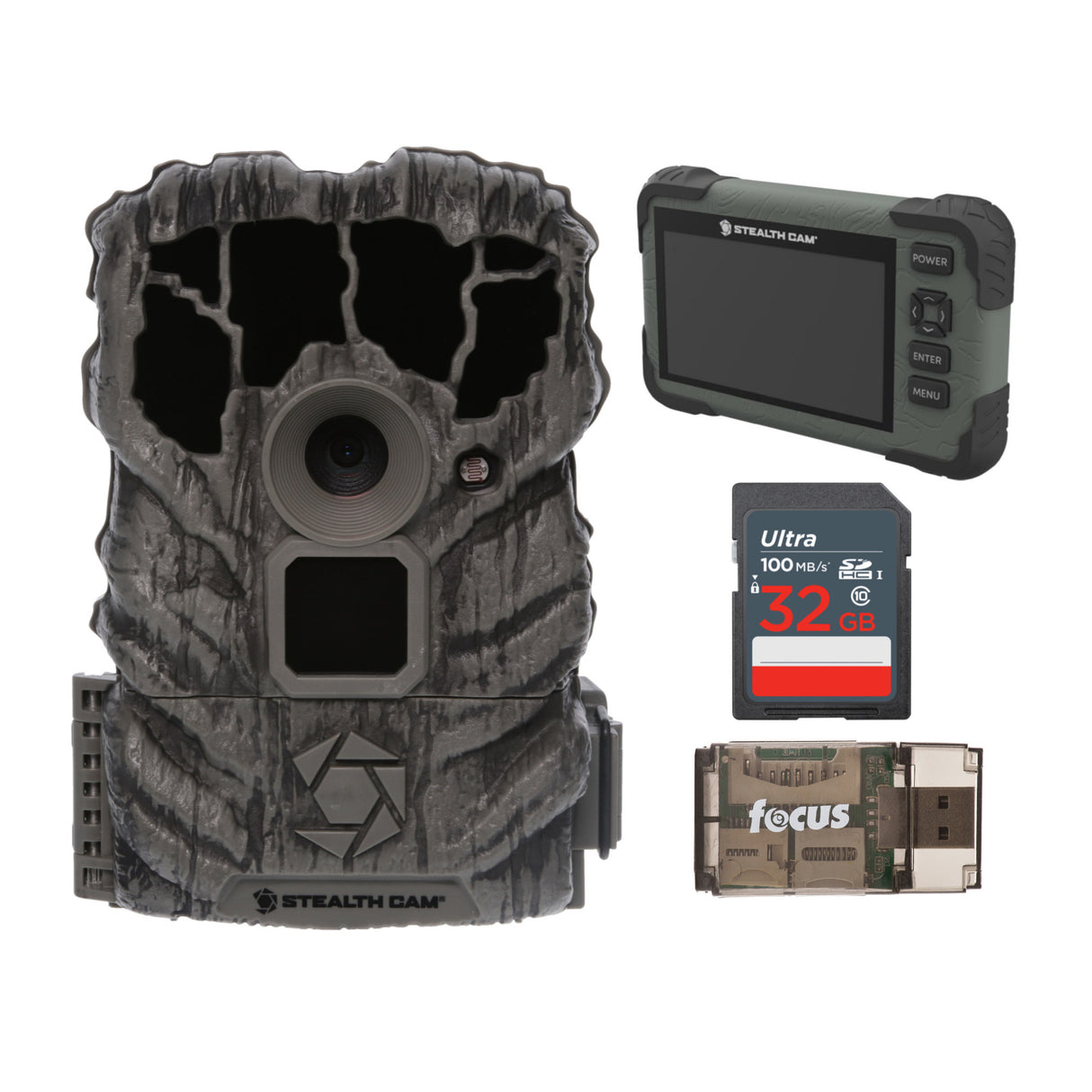 Stealth Cam Browtine 14MP Trail Camera with Video with Reader-Viewer, Memory Card & Card Reader