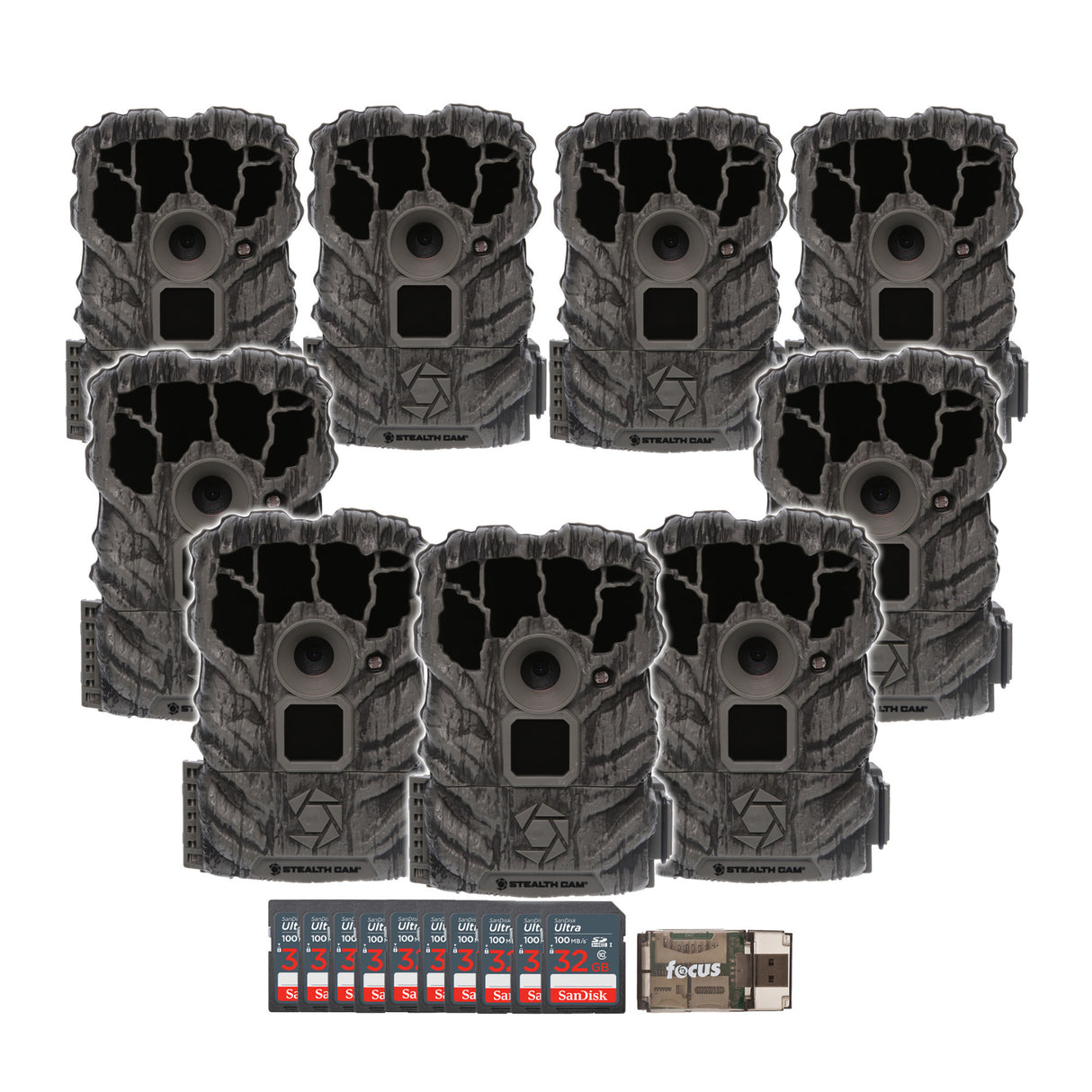 Stealth Cam Browtine 14MP Camera (9-Pack) with Memory Card (9-Pack) Bundle